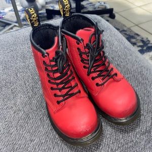 Kids Red dr Martin combat boots